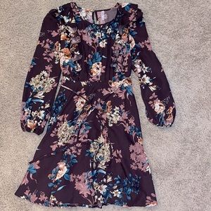 Long sleeve maroon dress